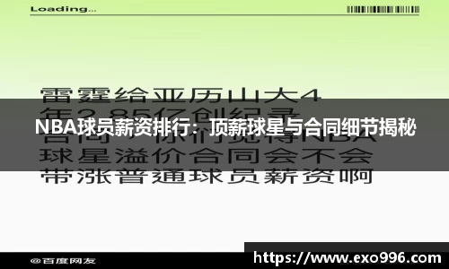 NBA球员薪资排行：顶薪球星与合同细节揭秘